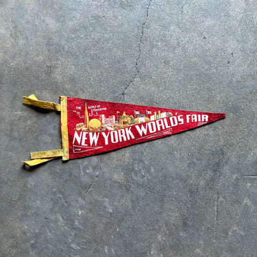 Vintage New Yorks World Fair Felt Pennant 