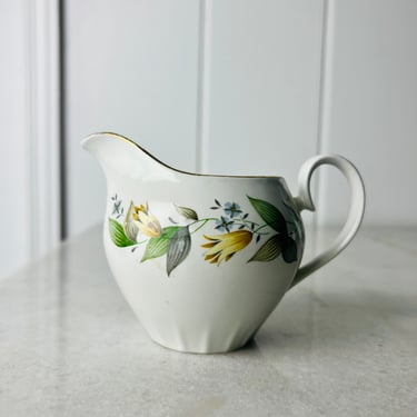 Vintage Ridgway Creamer, Vintage Ridgway "Susanne" White Mist Pattern China, Made in England, Mid Century Fine China Creamer 