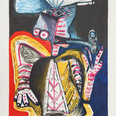 Personnage a la Pipe by Pablo Picasso, Marina Picasso Estate Lithograph Poster 