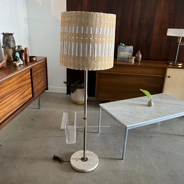 Lucite+Travertine floor lamp