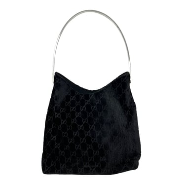 Gucci x Tom Ford Black Velvet Shoulder Bag