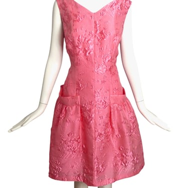 TALBOT RUNHOF- Pink Puckered Organza Dress, Size 10