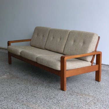Vintage Danish Teak Slat-Back Sofa by H.W. Klein for Bramin Mobler 