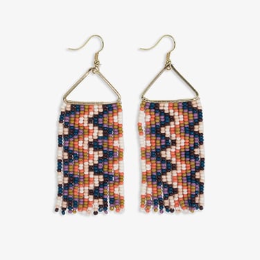 Beaded Fringe on Triangle Earring