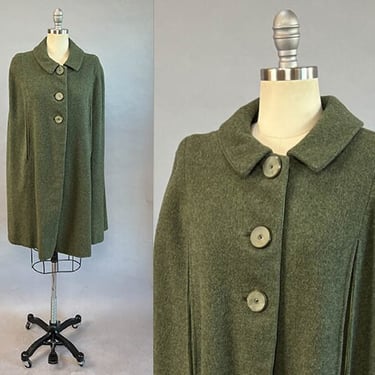 1960s Wool Cape / 1960s Army Green Cape / One Size / Small Medium Large X-Large 