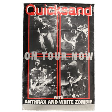 Vintage Quicksand &quot;On Tour Now&quot; Anthrax White Zombine Polydor Poster 2