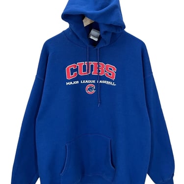 Vintage Chicago Cubs Big Logo Double Sided Hoodie Sweatshirt XL