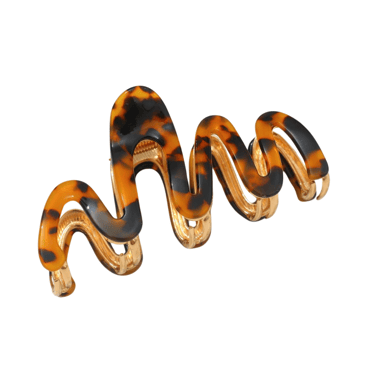 Willow Squiggle Metal Claw Clip - Tortoise