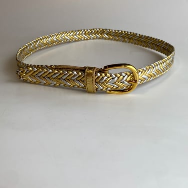 Silver and Gold Braided Belt, sz. Medium