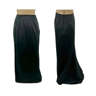 90s Formal Maxi Skirt Small 26 Long Black Fishtail Skirt Magpie Otis Huntsville AL