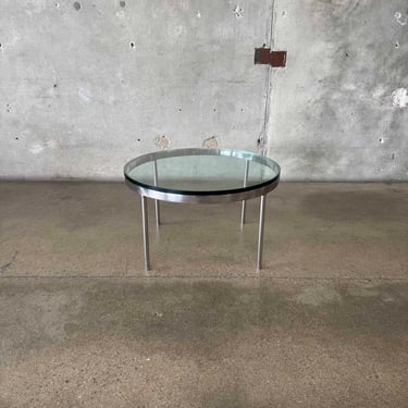 1970s Solid Stainless Steel & Glass Coffee Table