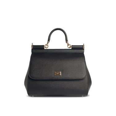 Dolce &amp; Gabbana Large 'Sicily' Black Leather Bag Women