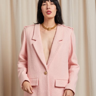 CHANEL 2016 Cruise Pink Bouclé Blazer with Gold CC Buttons