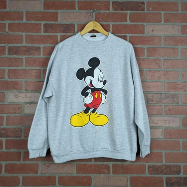 Vintage 90s Disney Mickey Mouse ORIGINAL Crewneck / Sweatshirt - Large 