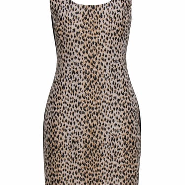 Diane von Furstenberg - Cheetah Print Sleeveless Fitted Dress Sz 10
