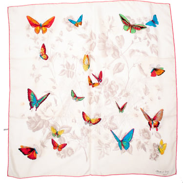 Claude d'arcy' butterflies silk scarf 'as is'