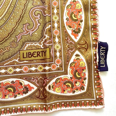 Vintage Liberty of London Paisley Scarf pink Green Hair Accessory 