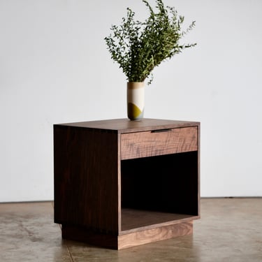 Mid Century Modern Walnut Dovetailed Side Table And Night Stand / Solid Walnut With Dovetail Drawers and Case 