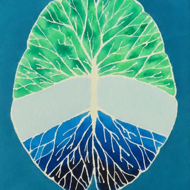 Root and Branch Brain -  original watercolor painting - neuroscience art 