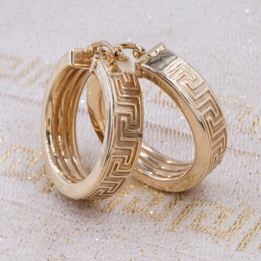 Vintage Greek Key Hoops