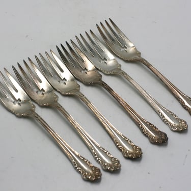vintage Oneida Community silver plate salad forks or dessert forks set of six 