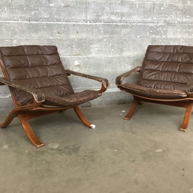 Pair of Ingmar Relling for Westnofa Folding Lounge Chairs (Seattle)