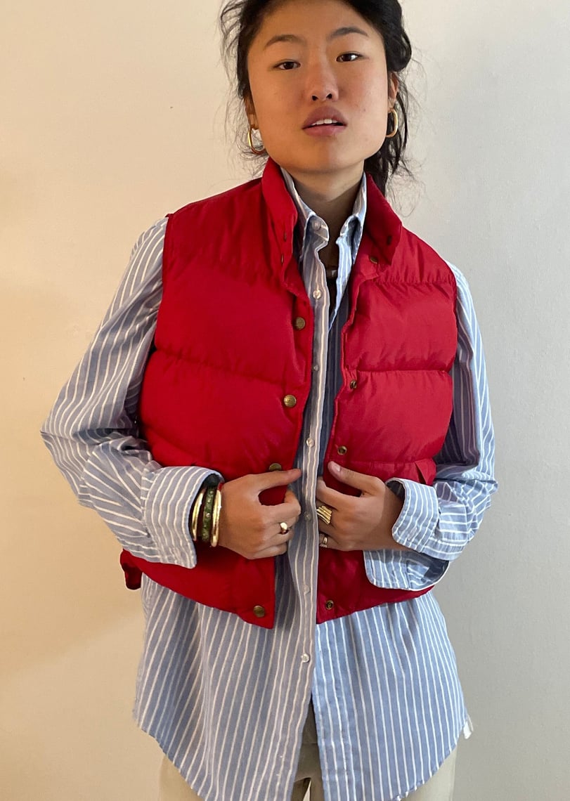 Vintage★COMFY Goose Down Vest USA リバーシブル Vintage Comfy Goose Down Puffer Vest Adult Small Green 19.5