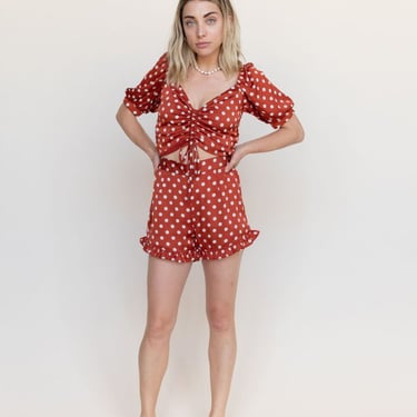 BETWEEN TEN Clo Top - Red Polka