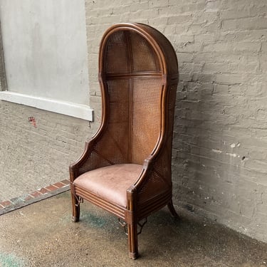 Vintage Cane & Leather Chair