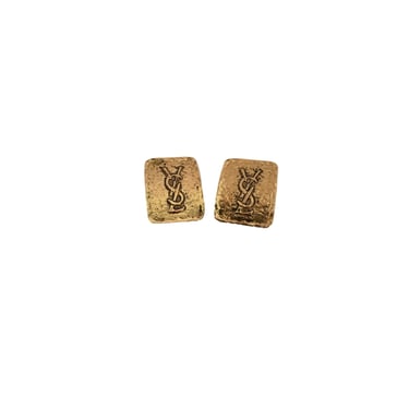 YSL Gold Logo Jumbo Clip-On Earrings