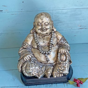 Vintage Marbled White Large Buddha // Buddha Statue, Buddha Collector, Religious Decor // Perfect Gift 