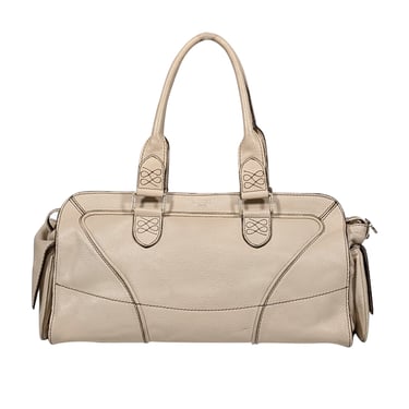 Lancel - Cream Graned Leather East West Shoulder Bag