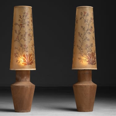 Floral Shade Wood Lamps