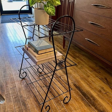 Mid Century Wire Book Shelf / Stand