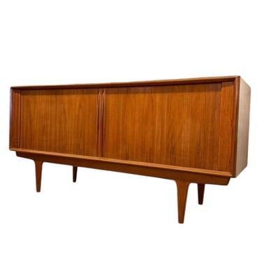 Free shipping within continental US - Vintage Danish Teak Mid Century Modern Tambour Door Credenza Denmark Import. 