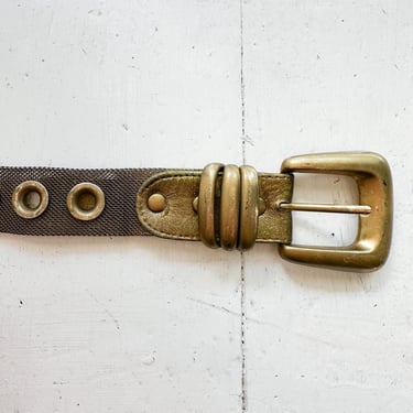 1980s Brass Mesh Grommeted Belt 
