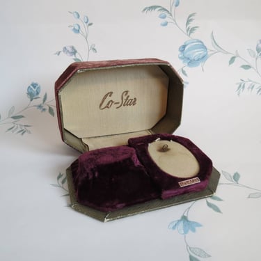 Vintage antique velvet jewelry presentation box Co-Star parure box suite box 