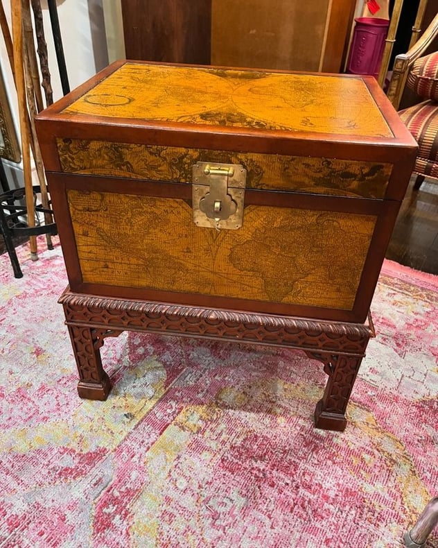 Map end table with storage! 22” x 17” x 23.25” 