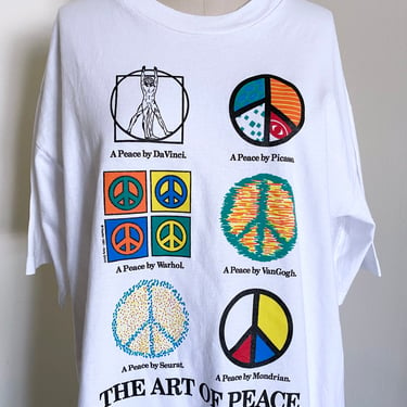 SALE Vintage 90's Novelty T Shirt, Art of Peace, XL 