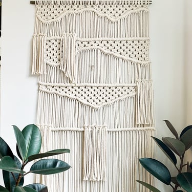 Maeve - Large Macrame Wall Hanging with copper dowel