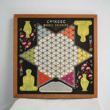 1930s Whitman Chinese Checker Game Board 