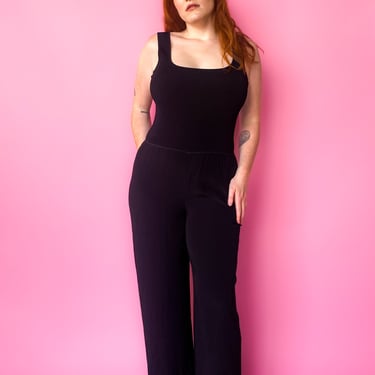 Modern Simple Black Jumpsuit, sz. M/L