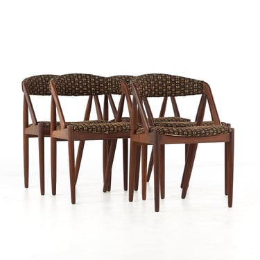 Kai Kristiansen Mid Century Teak Dining Chairs - Set of 5 - mcm 