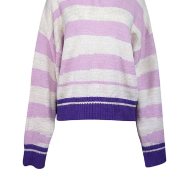 Isabel Marant - Purple, Cream, & Lilac Striped Alpaca Blend Sweater Sz 10