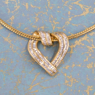 Baguette Diamond Heart Pendant