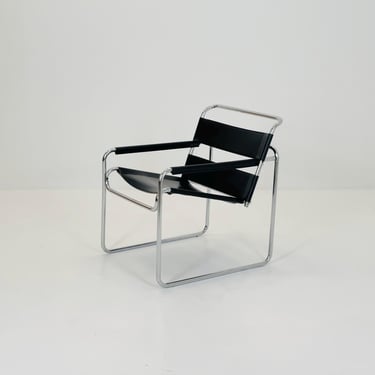 Mid century Bauhaus lounge chair/ lounge chair  style of Wassily B3 armchair Italy 1980s 