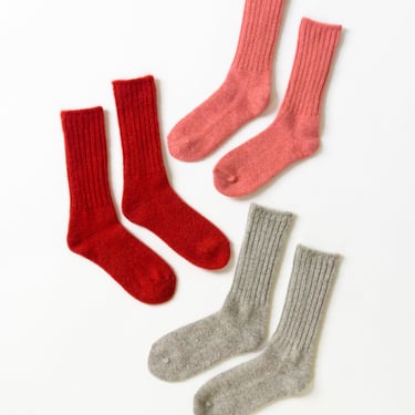 Mohair Socks in Red