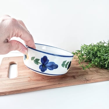 Dansk San Nicolo Ceramic Soup Cereal Storage Bowl/Made in Indonesia/ Country Cottage Core / Discontinued/ Blue Yellow Floral 