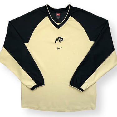 Vintage 90s Nike Team University of Colorado Buffaloes Center Swoosh Long Sleeve Jersey Style Shirt Size Large/XL 