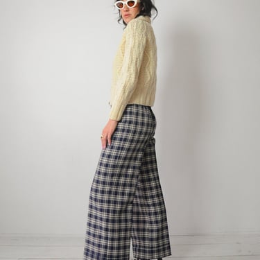 1970's Tartan Plaid Wide Leg Pants 28x29